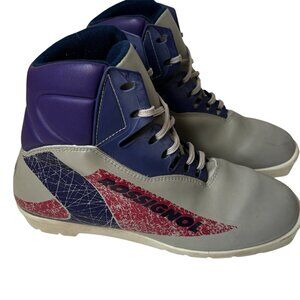 VTG Rossignol NNN Cross Country Ski Boots Mens 6.5,Womens 8 Purple Gray EU39